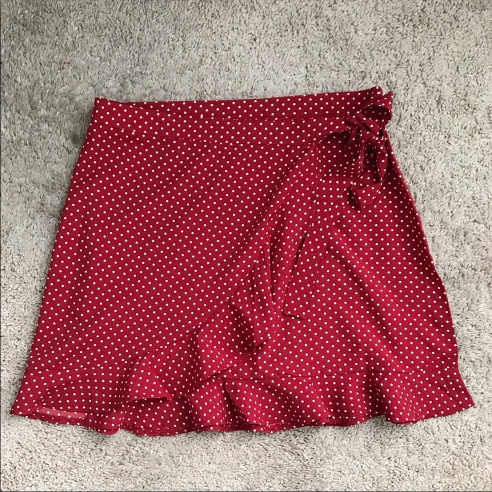 Nasty Gal Polka Dot Wrap Skirt